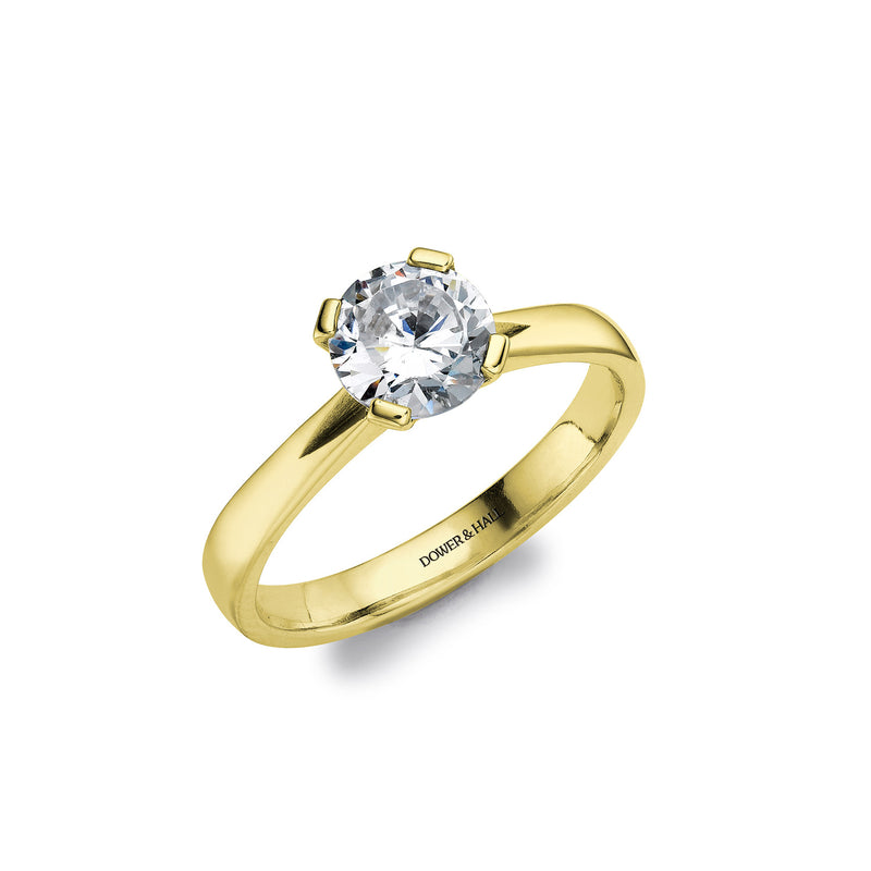 Flute Diamond Engagement Ring