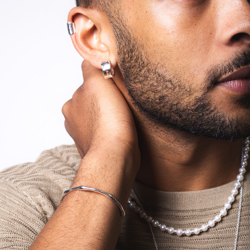 Men's White Pearl Halo Necklace