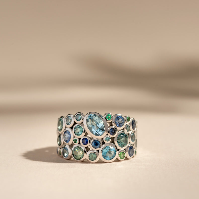 DCR60G-18W-TEAL-Dower-and-Hall-18k-White-Gold-Bespoke-Teal-Cascade-Ring-4