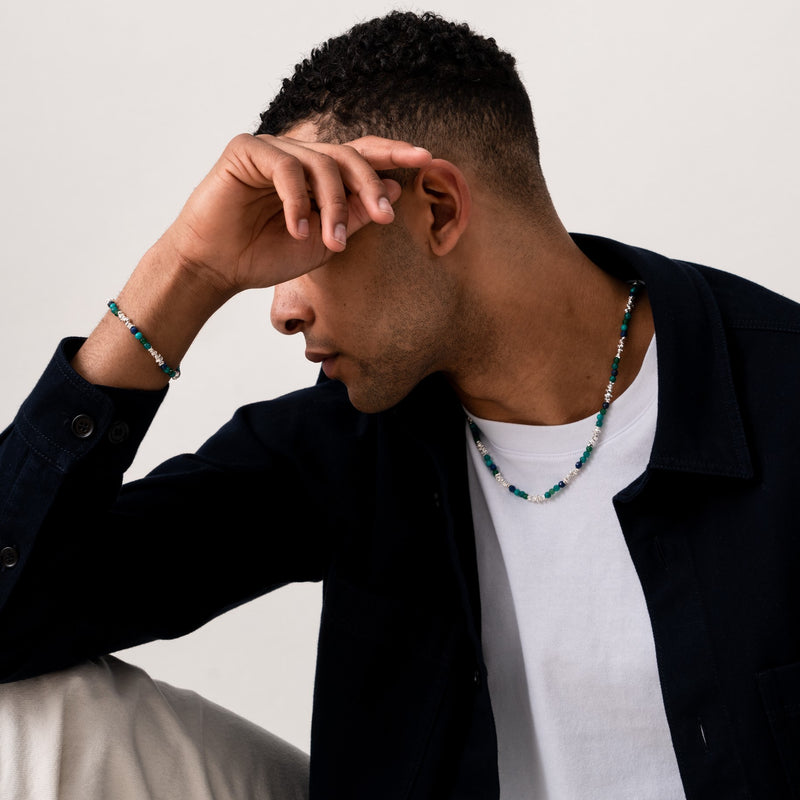Men s Jagged Nugget Gemstone Necklace