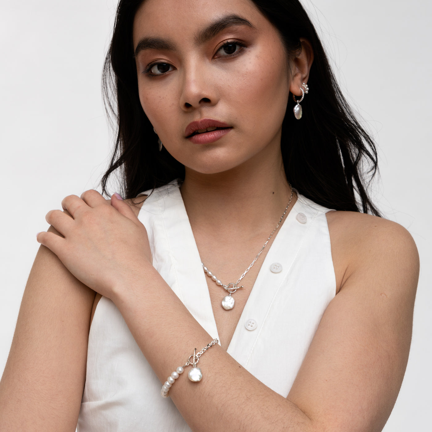 Timeless Keshi Pearl Chain Bracelet