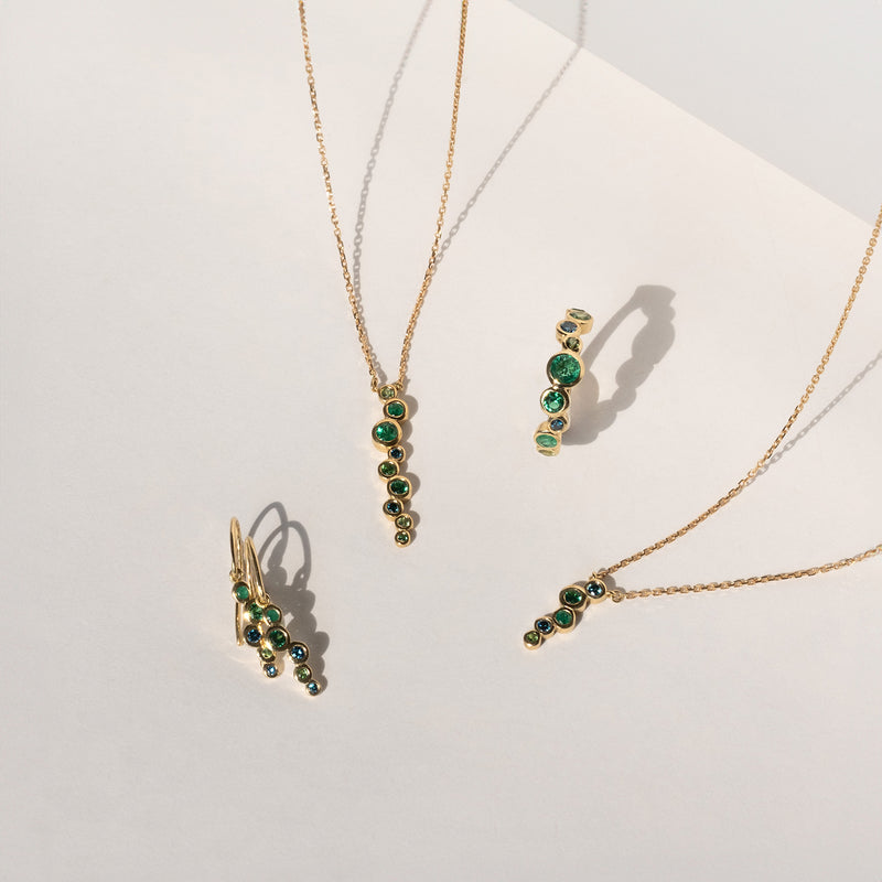 DCE10-18Y-GREENS-36PT-Dower-and-Hall-18k-Yellow-Emerald-Green-Small-Cascade-Earrings