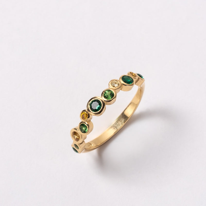 DCR11-18Y-GREENS-Dower-and-Hall-18k-Yellow-Gold-Emerald-Green-Cascade-Ring