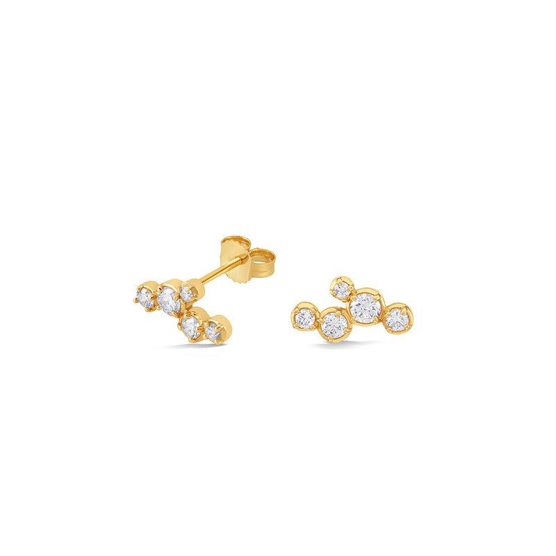    DSGE46-14Y-DIA-42PT-Dower-and-Hall-14k-Yellow-Gold-Stargazer-Five-Diamond-Ear-Studs