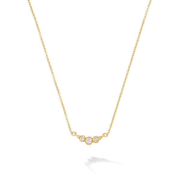 14k Gold Stargazer Trio Diamond Pendant