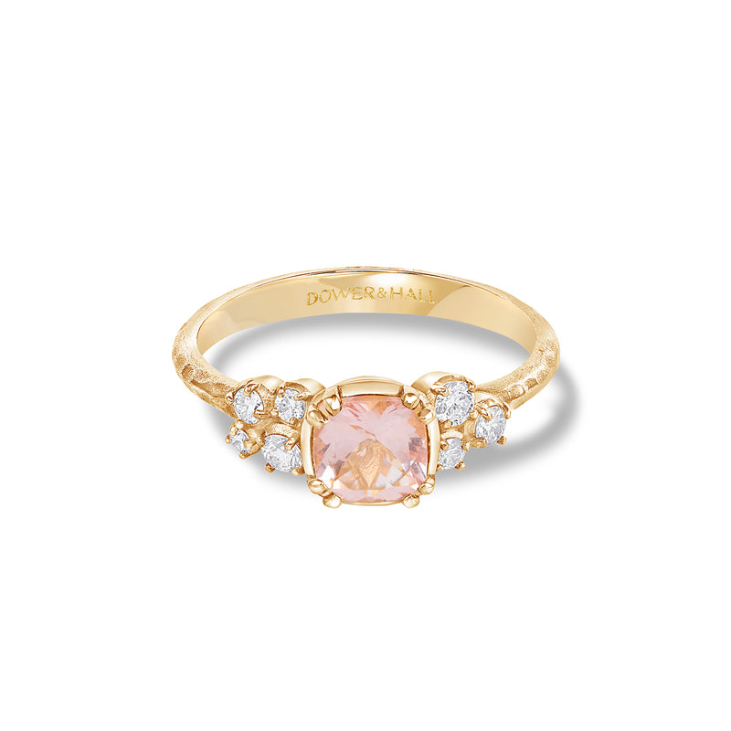DSGR32-18Y-MORG-DIA-70PT-Dower-and-Hall-18k-Yellow-Gold-6mm-Cushion-Morganite-and-Diamond-Stargazer-Ring-1