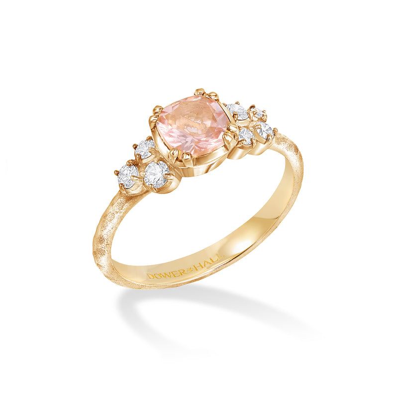 DSGR32-18Y-MORG-DIA-70PT-Dower-and-Hall-18k-Yellow-Gold-6mm-Cushion-Morganite-and-Diamond-Stargazer-Ring