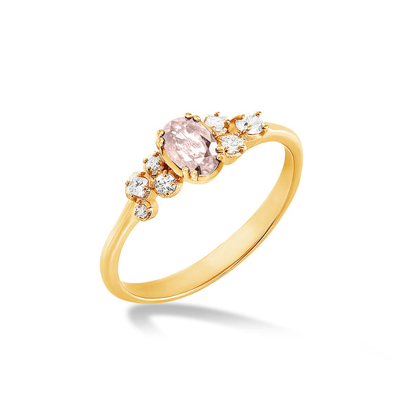 18K Rose Gold 6*8mm Pear Cut Morganite Engagement Ring from Black Diamonds  New York