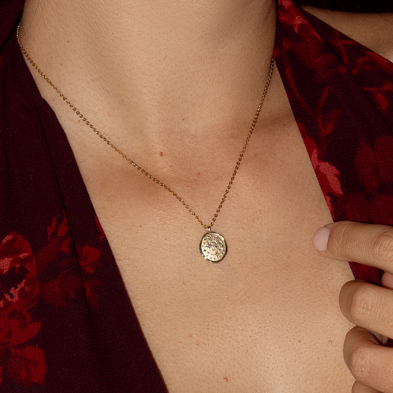 9k Diamond Starry Sky Tiny Talisman Necklace