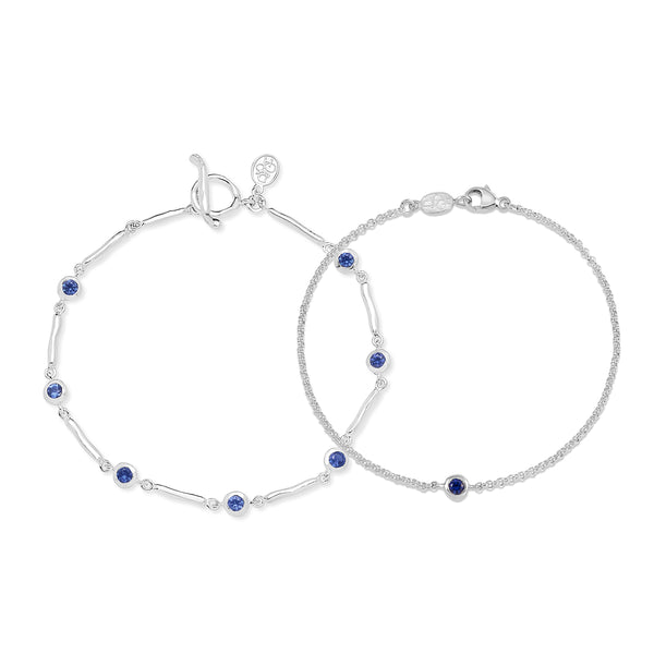 Sapphire Dewdrop Bracelet Set