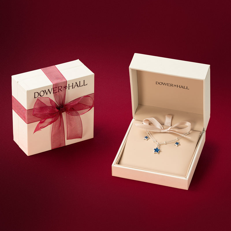 Midnight Blue Enamel Star Bracelet & Earring Set