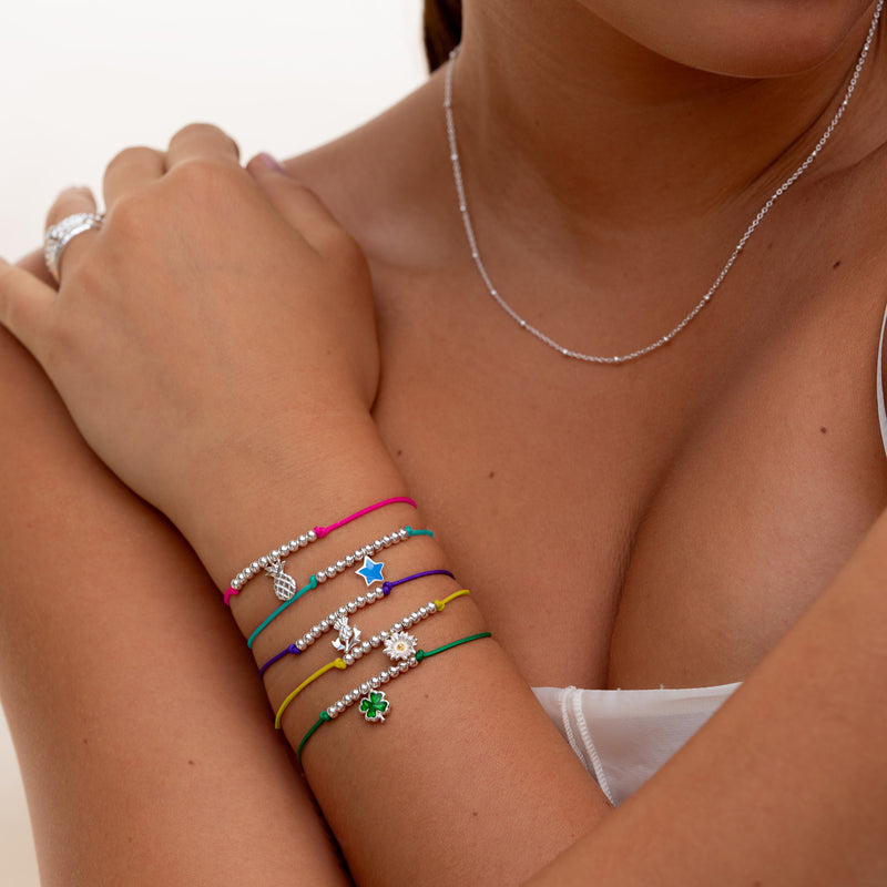 NTB68-S-PINK-Dower-and-Hall-Sterling-Silver-Pineapple-Misanga-Pink-Cord-Bracelet-1