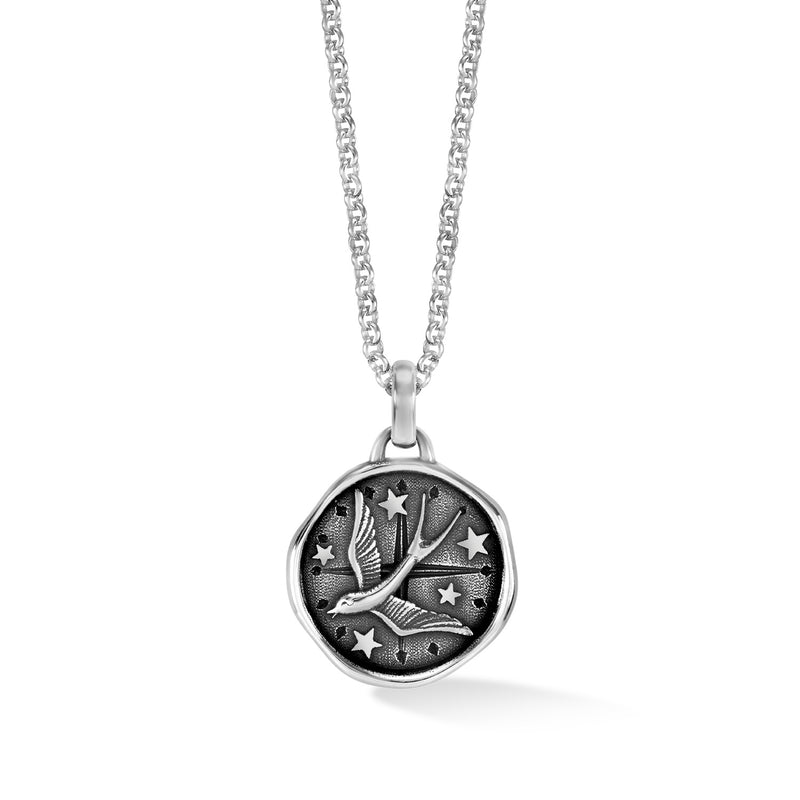 Men's Flying Swallow Talisman Necklace