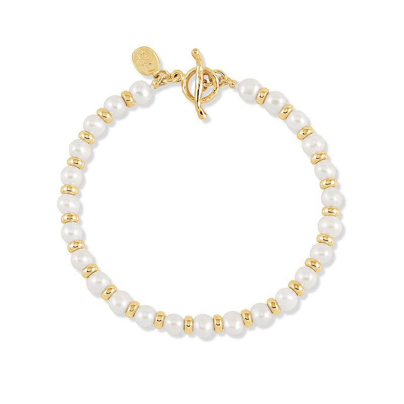     HBB9-V-WP-Dower-and-Hall-Yellow-Gold-Vermeil-Timeless-White-Pearl-Halo-Bracelet