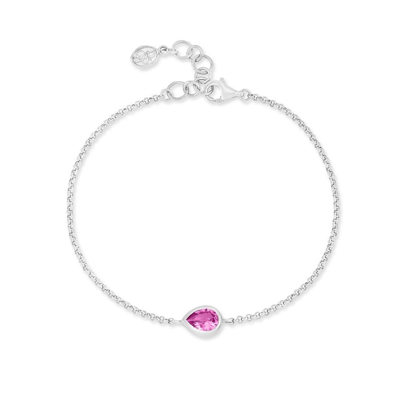 Pink Quartz Pear Chain Bracelet