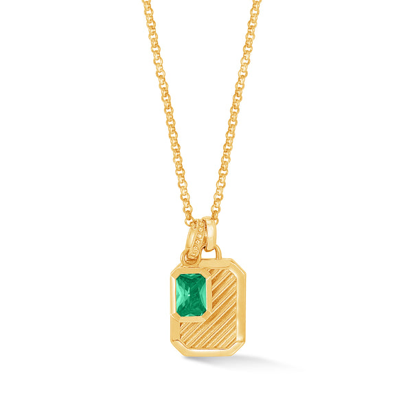 HHP91-V-GG-Dower-and-Hall-Yellow-Gold-Vermeil-Green-Garnet-Octagon-Humbug-Necklace