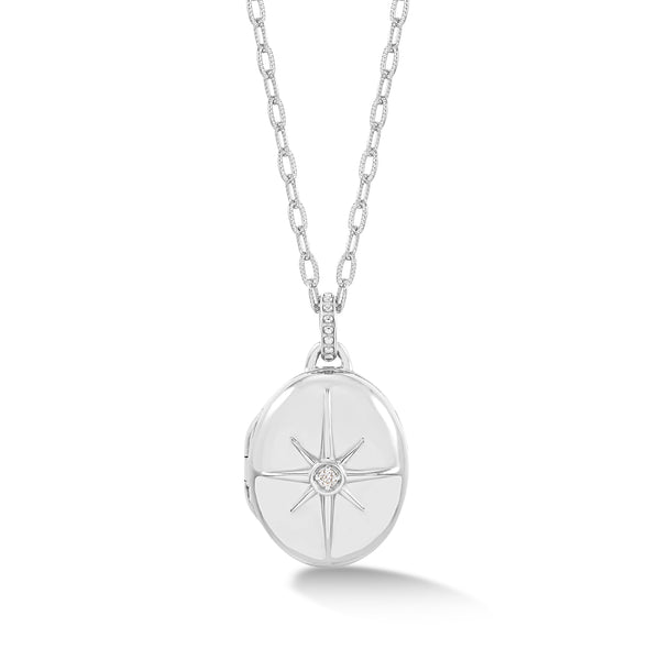    LK3-S-DIA-Dower-and-Hall-Sterling-Silver-Diamond-Starburst-Oval-Locket