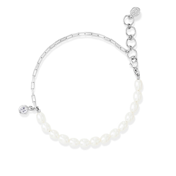 LUB46-S-WT-Dower-and-Hall-Sterling-Silver-Luna-White-Pearl-Chain-and-White-Topaz-Drop-Bracelet
