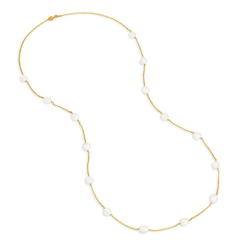 LUBN21-V-WP-Dower-and-Hall-Yellow-Gold-Vermeil-Long-White-Baroque-Pearl-Chain-Necklace