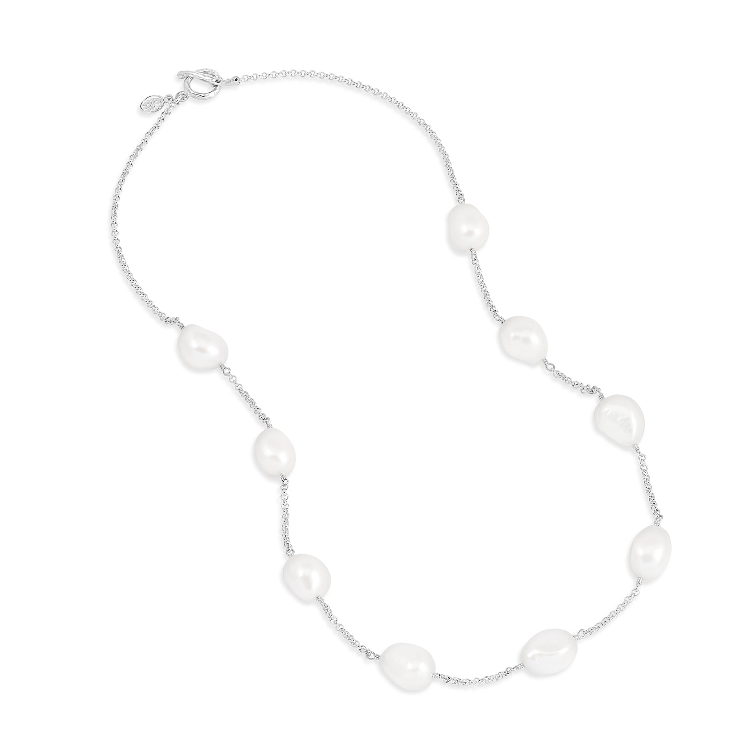 Baroque Luna Pearl™ Chain Necklace Sterling Silver or Gold Vermeil