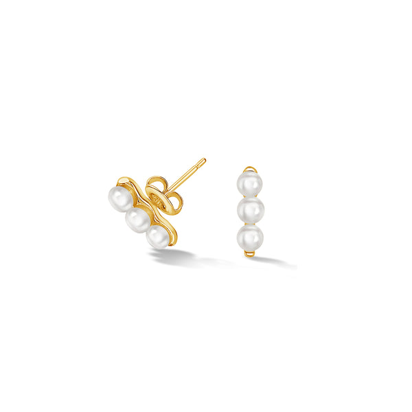 LUE14-V-WP-Dower-and-Hall-Yellow-Gold-Vermeil-Timeless-Triple-Pearl-Bar-Studs