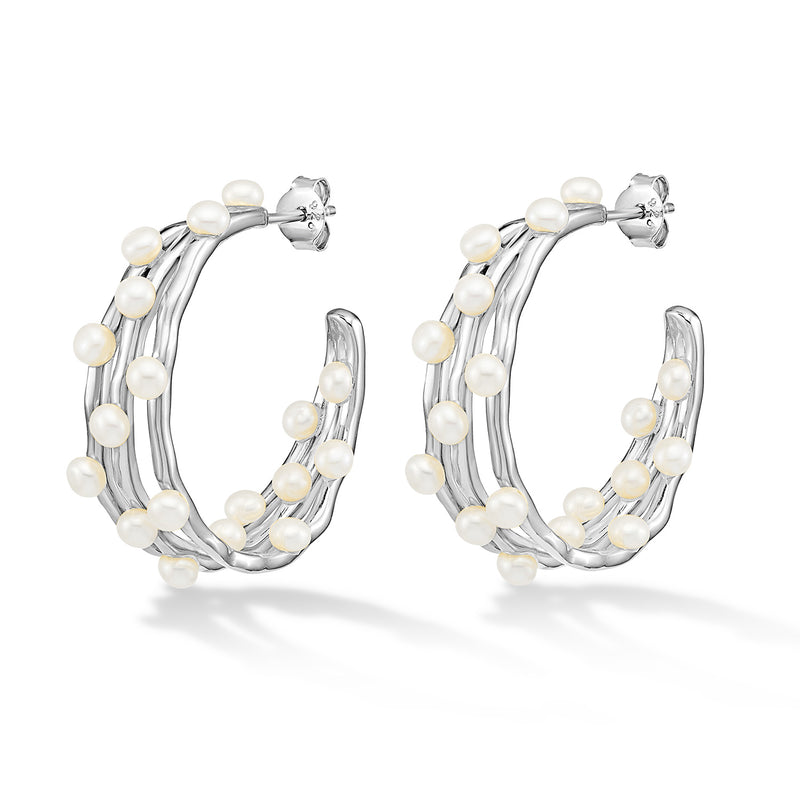 LUE15-S-WP-Dower-and-Hall-Sterling-Silver-Medium-Triple-Row-Waterfall-Pearl-Hoops