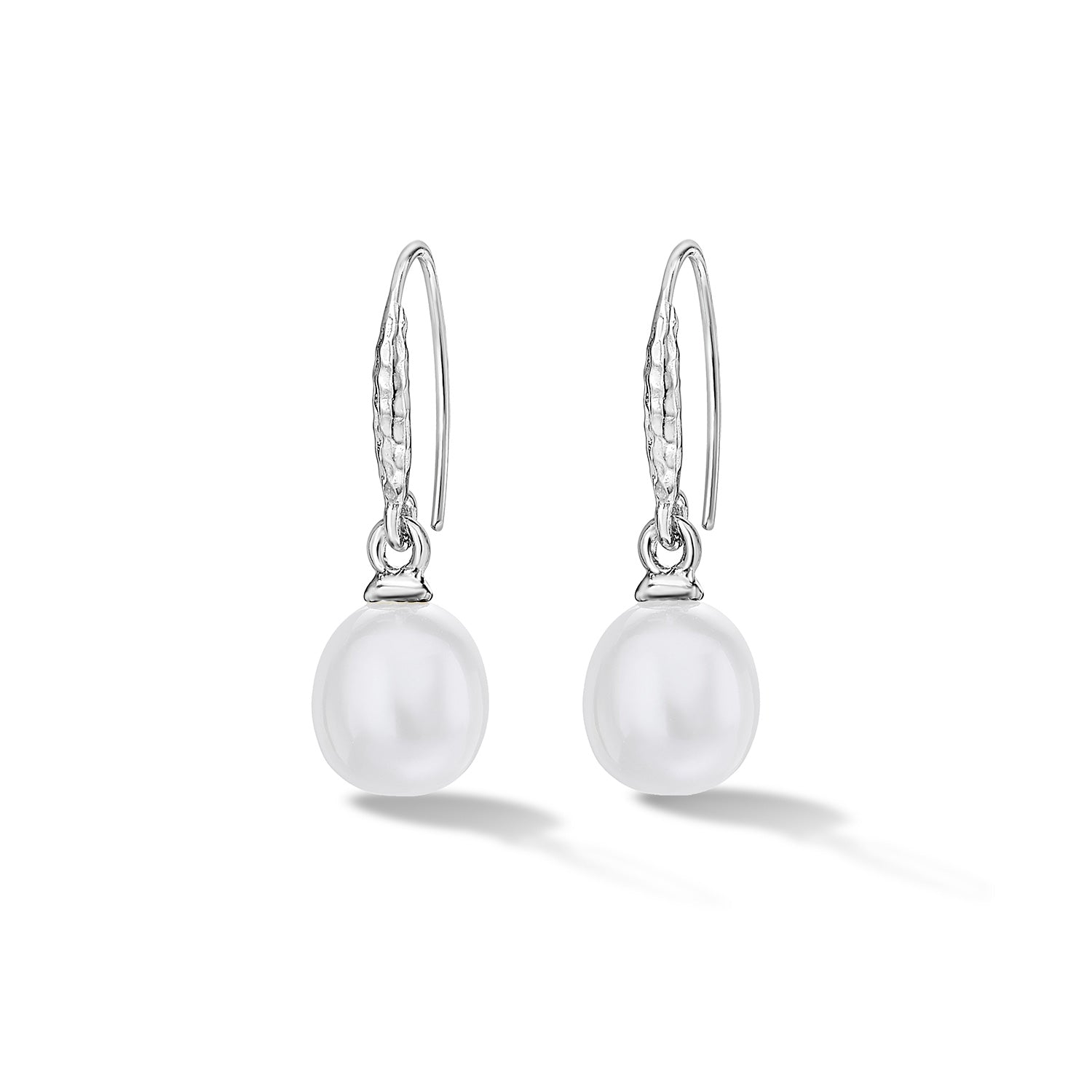 Oval Luna Pearl™ Drop Earrings Sterling Silver or Gold Vermeil