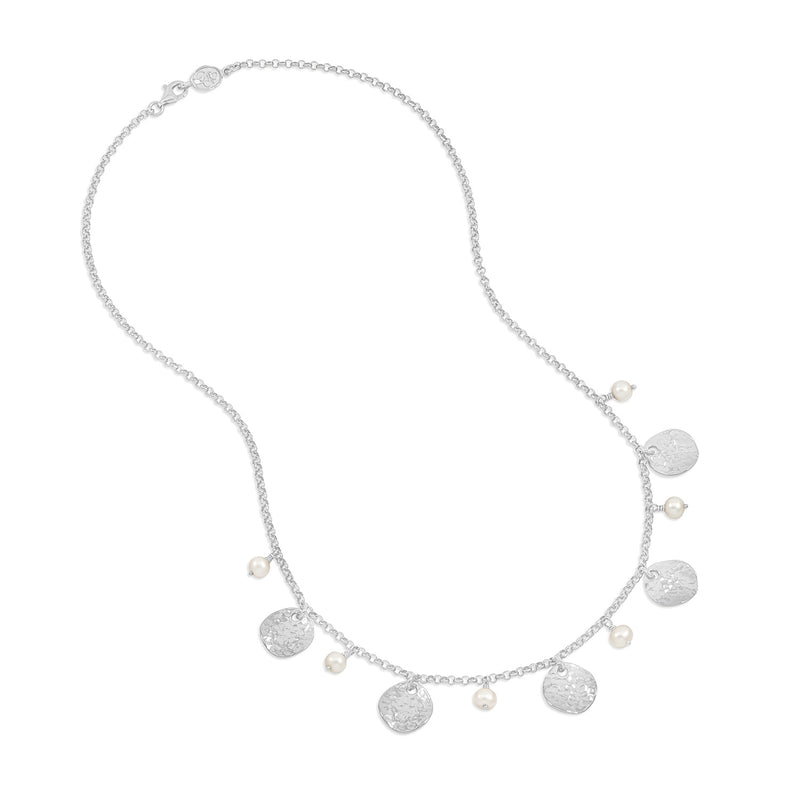 LUN21-S-WP-Dower-and-Hall-Sterling-Silver-White-Pearl-and-Disc-Collar-Necklace-1