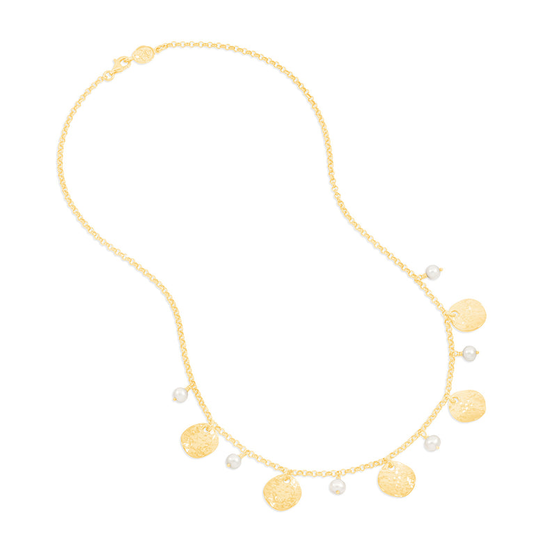 LUN21-V-WP-Dower-and-Hall-Yellow-Gold-Vermeil-White-Pearl-and-Disc-Collar-Necklace-1