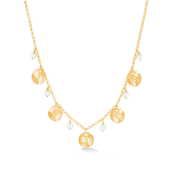 LUN21-V-WP-Dower-and-Hall-Yellow-Gold-Vermeil-White-Pearl-and-Disc-Collar-Necklace