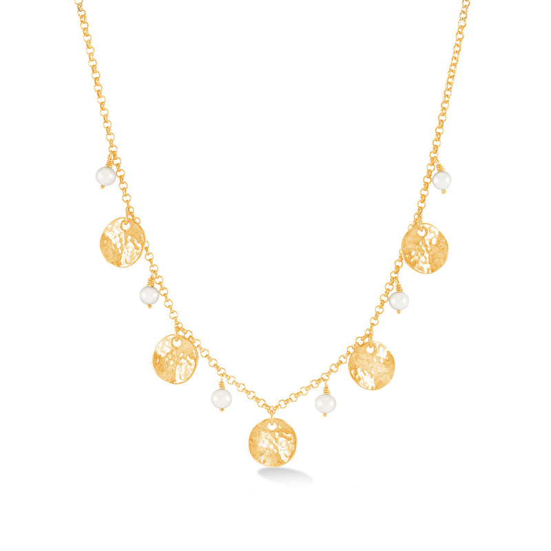 LUN21-V-WP-Dower-and-Hall-Yellow-Gold-Vermeil-White-Pearl-and-Disc-Collar-Necklace