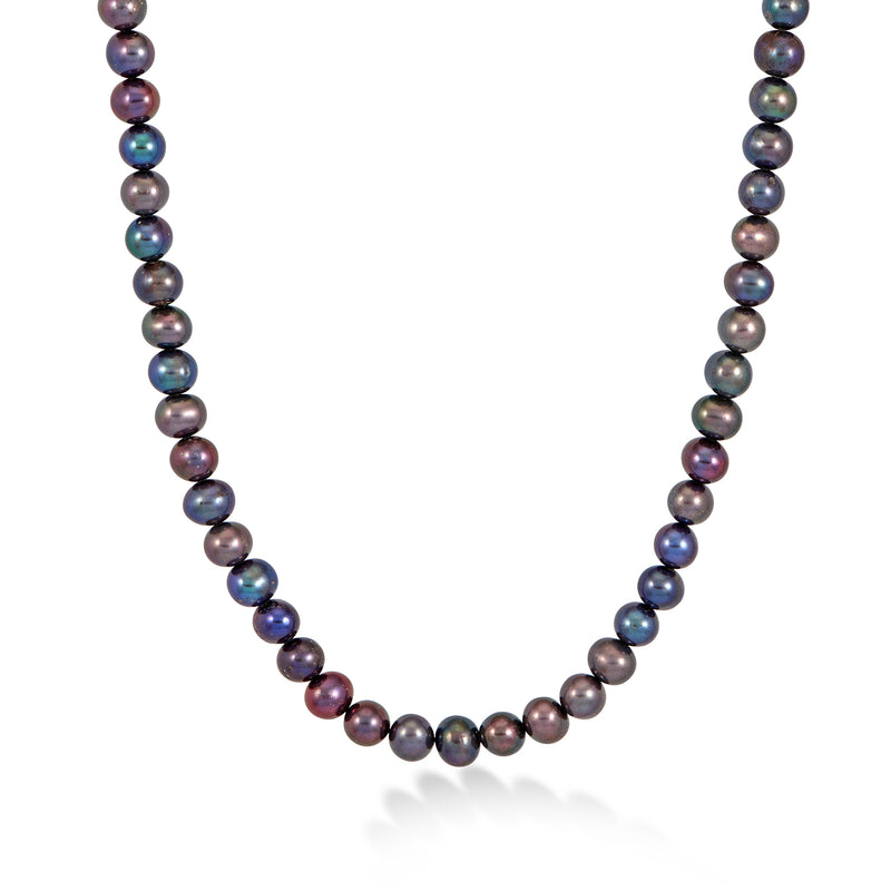 Dower and Hall Peacock Freshwater Luna Pearl Necklace in Sterling Silver