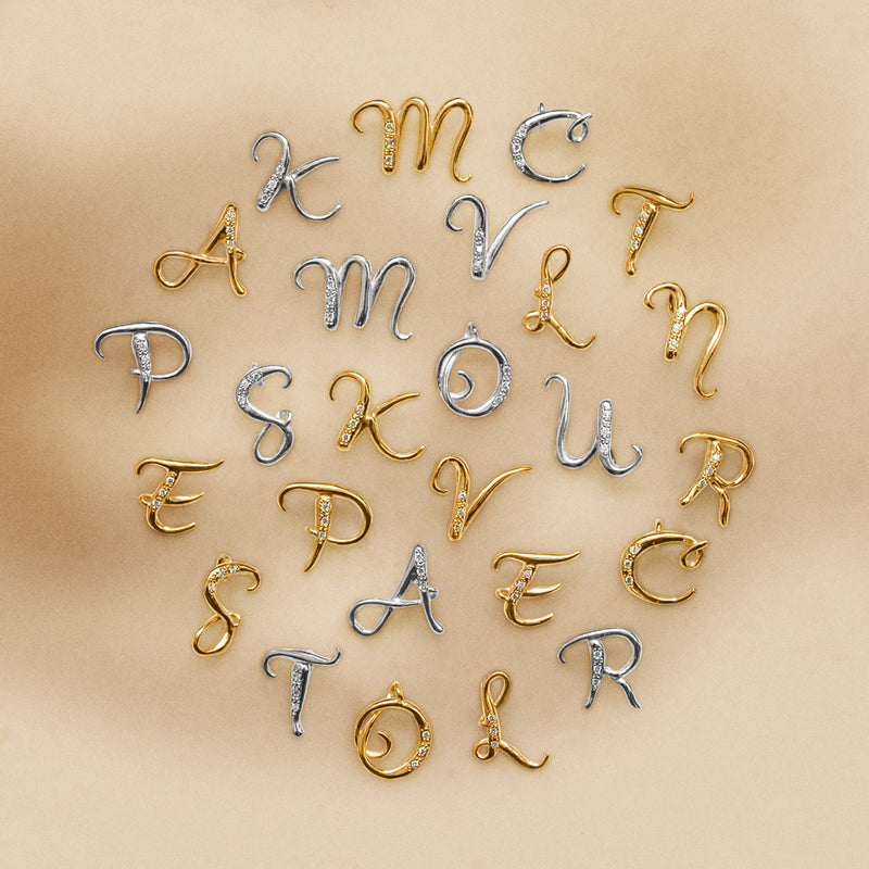 Silver & Diamond Letter Pendants