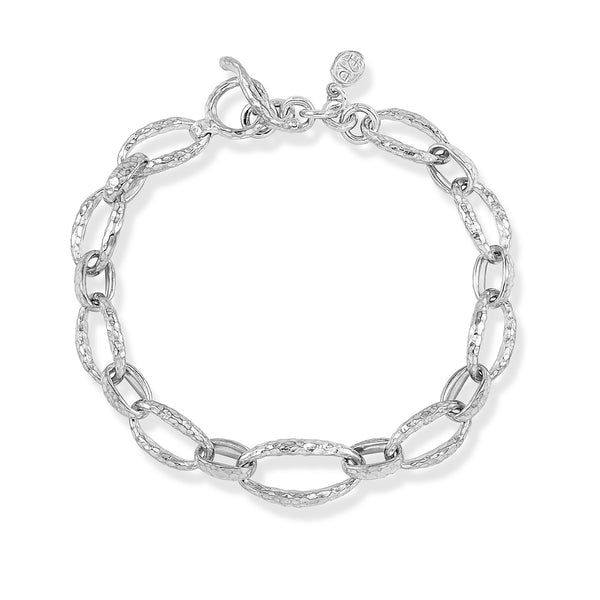 Sterling silver oval link bracelet sales