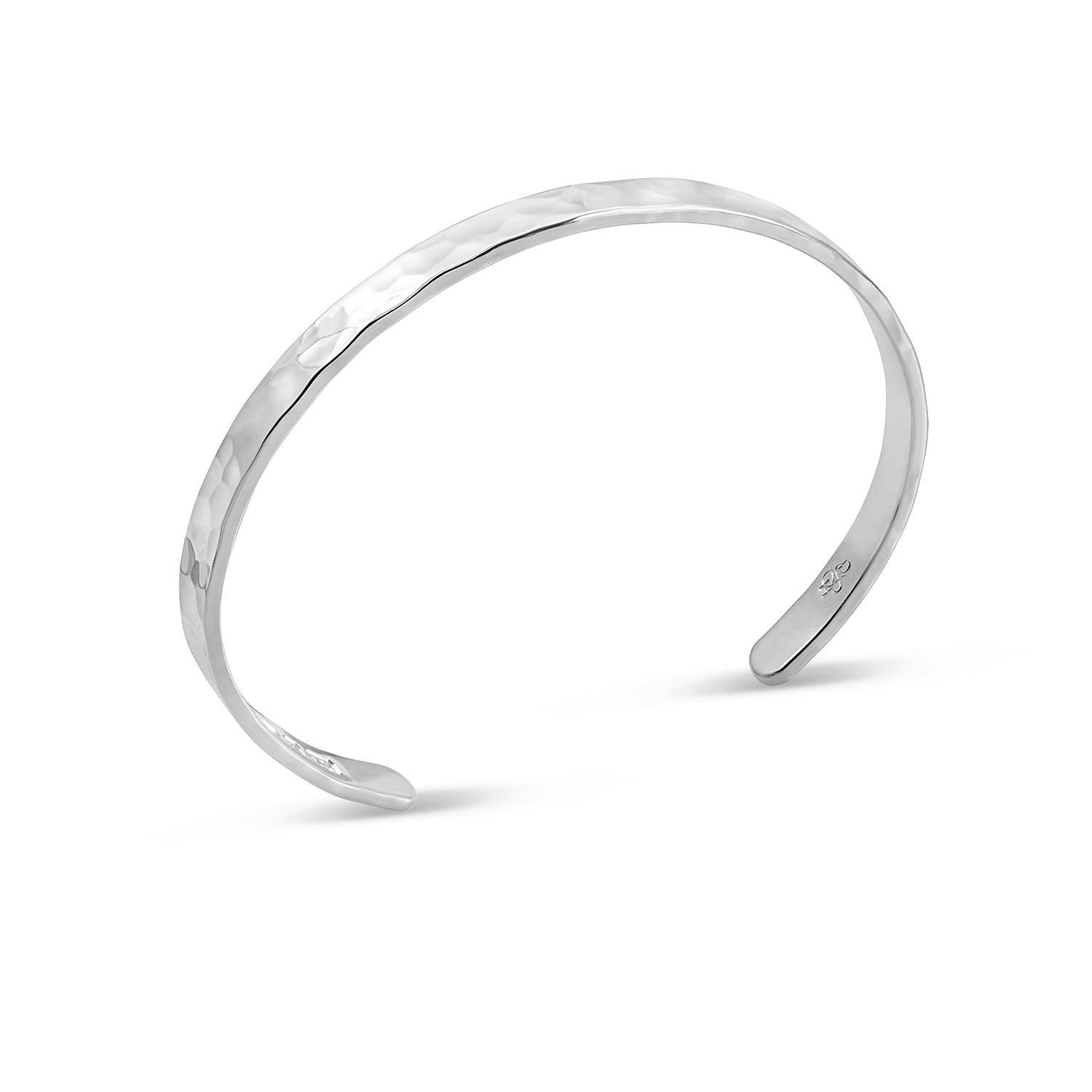 Engravable Hammered Bangle in Silver