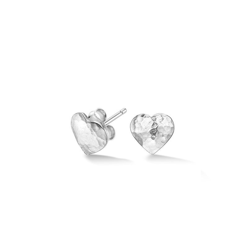 Hammered Flat Heart Nomad Studs
