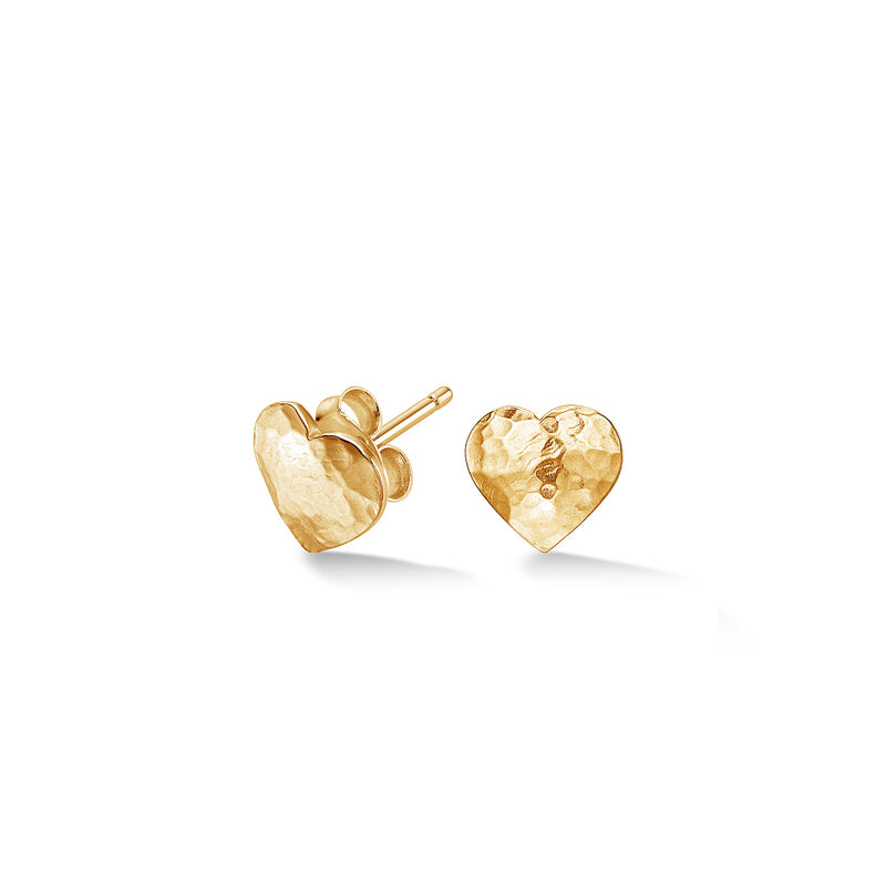 Hammered Flat Heart Nomad Studs