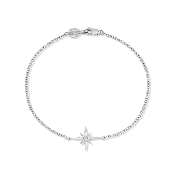 14k Gold & Diamond Single North Star Bracelet