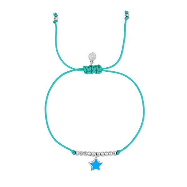NTB10-S-BLUE-Dower-and-Hall-Sterling-Silver-Enamel-Star-Misanga-Blue-Cord-Bracelet