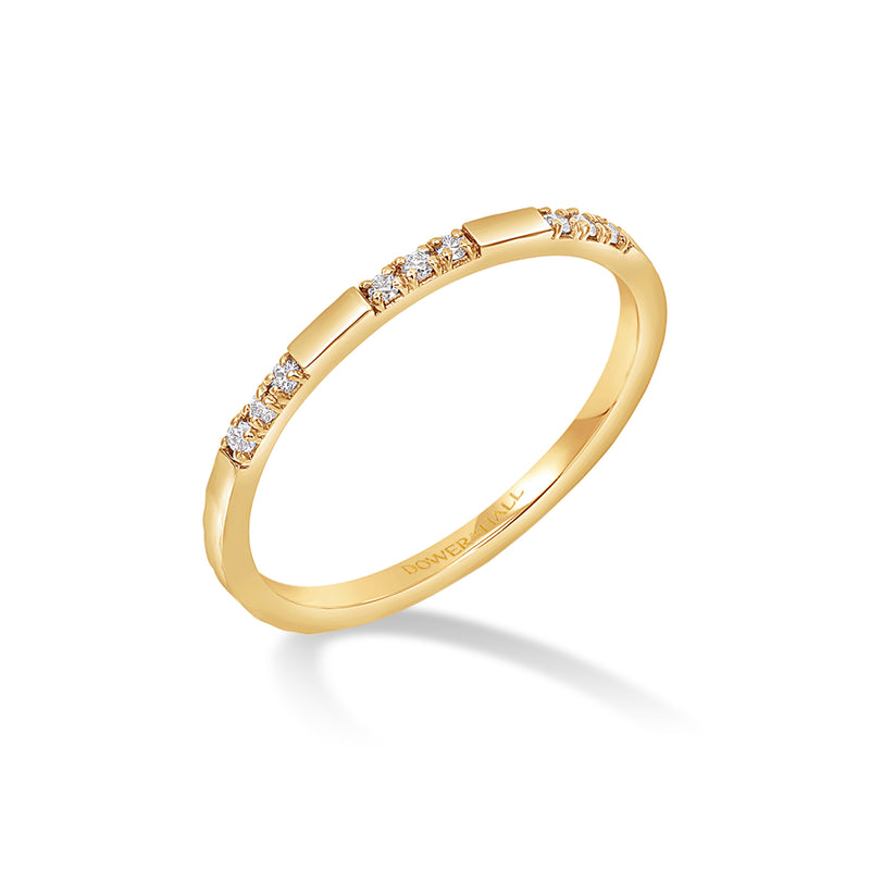 NTR11-14Y-Dower-and-Hall-14k-Yellow-Gold-Fine-Diamond-Set-Hammered-Narrative-Ring