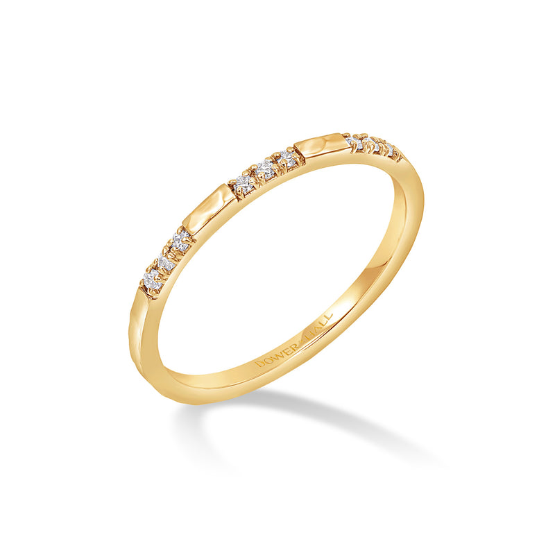 NTR11-14Y-Dower-and-Hall-14k-Yellow-Gold-Fine-Diamond-Set-Hammered-Narrative-Ring-1