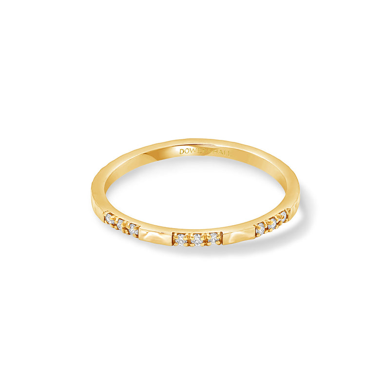 NTR11-14Y-Dower-and-Hall-14k-Yellow-Gold-Fine-Diamond-Set-Hammered-Narrative-Ring