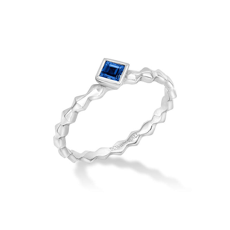 14k Brancusi Cube Sapphire Narrative Ring