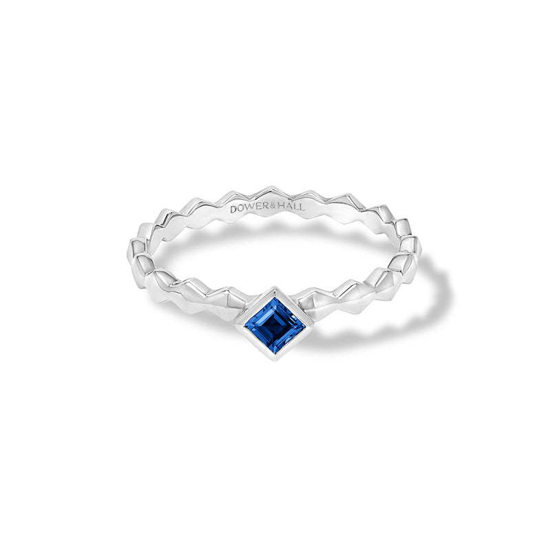 14k Brancusi Cube Sapphire Narrative Ring