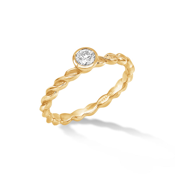 14k Twist Narrative Ring with 0.25ct Diamond