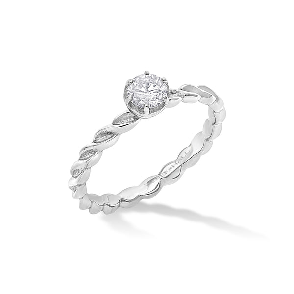 14k Twist Narrative Ring with 0.33ct Diamond