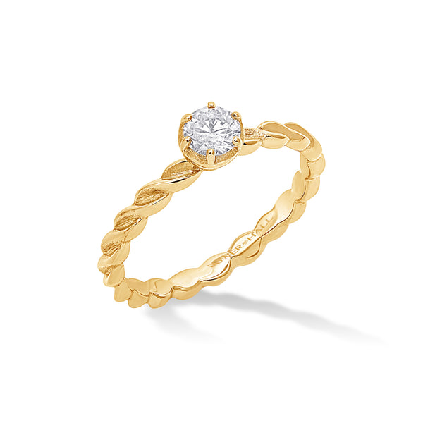 14k Twist Narrative Ring with 0.33ct Diamond