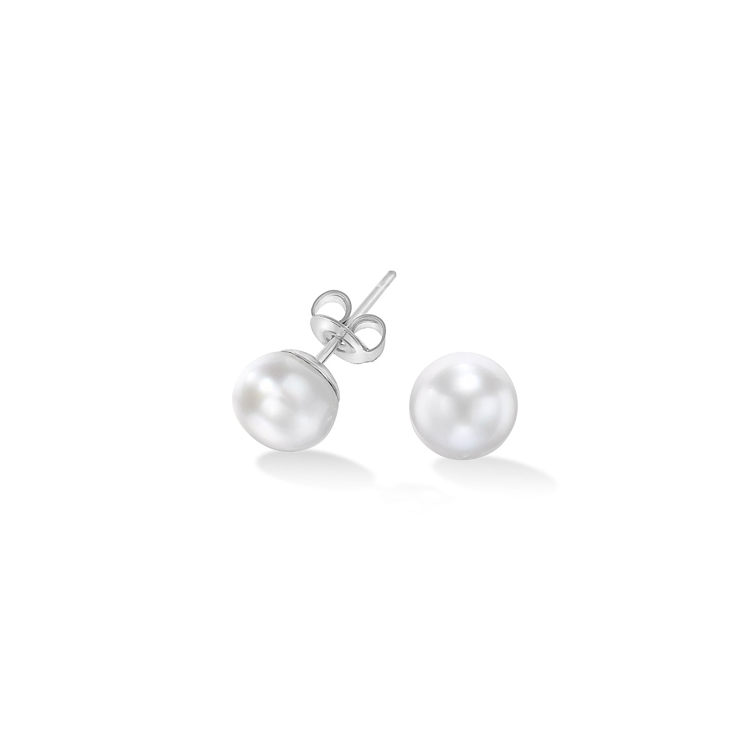 White Timeless Freshwater Pearl Studs - Main Image
