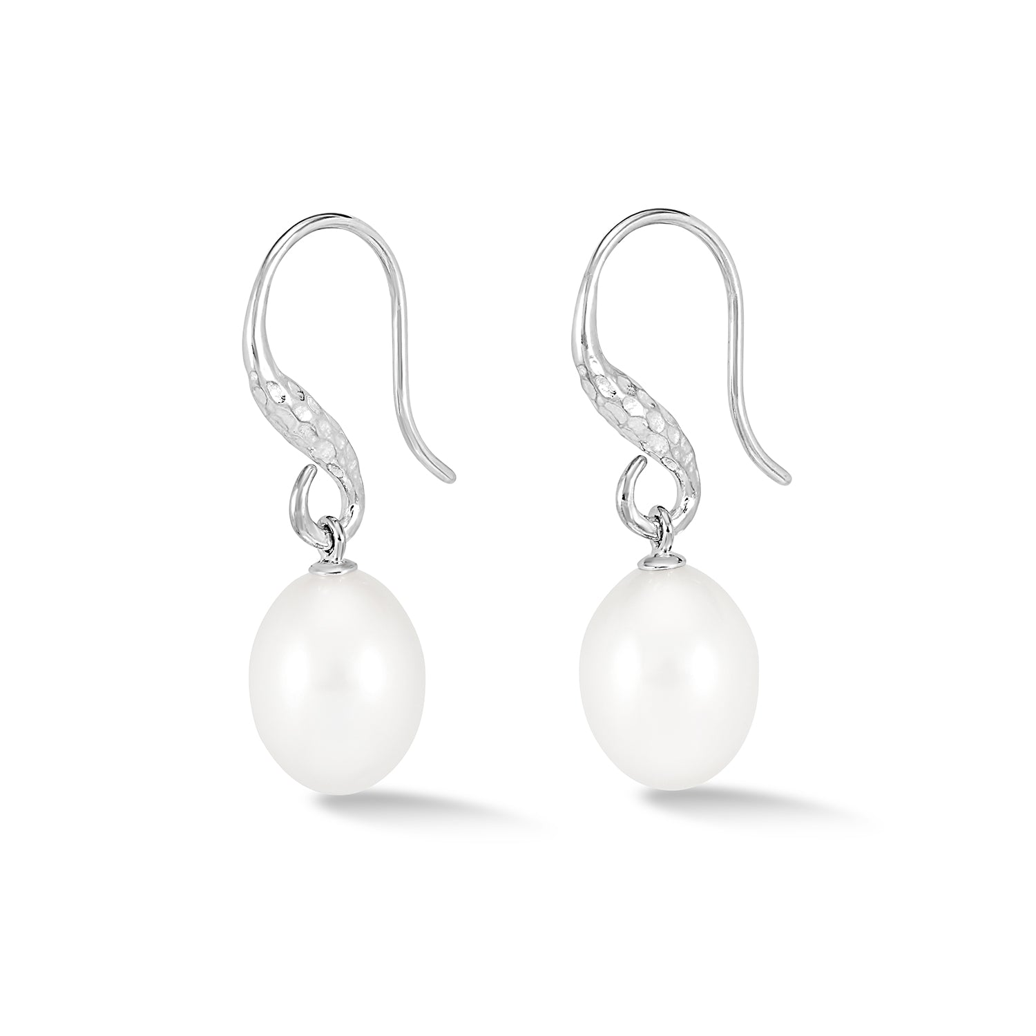 12mm Oval Freshwater Pearl Drop Earrings