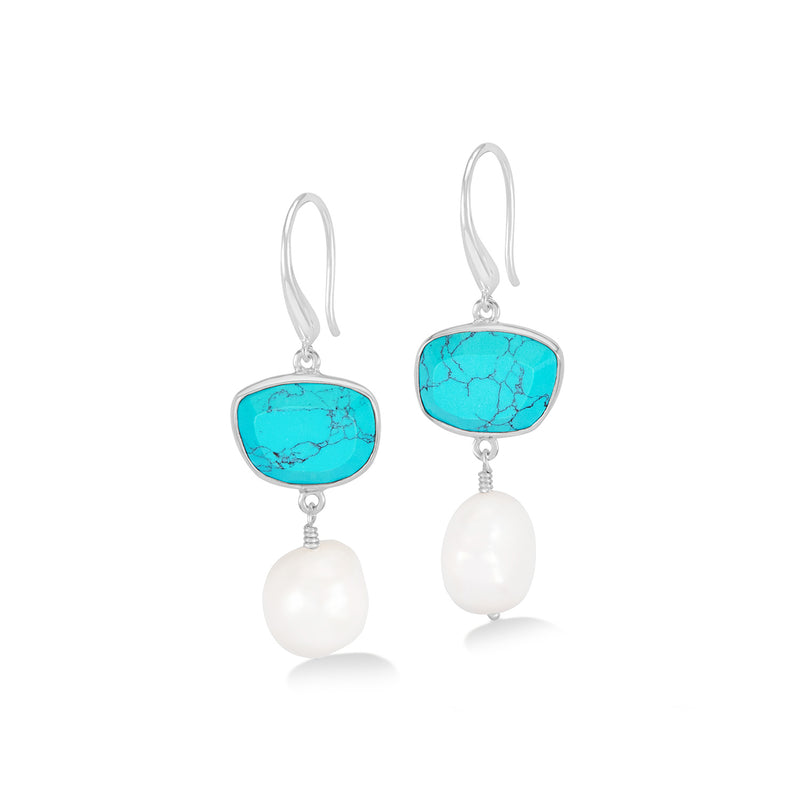     PEBE15-S-TURQ-Dower-and-Hall-Sterling-Silver-Turquoise-Pebble-and-Pearl-Drop-Earrings
